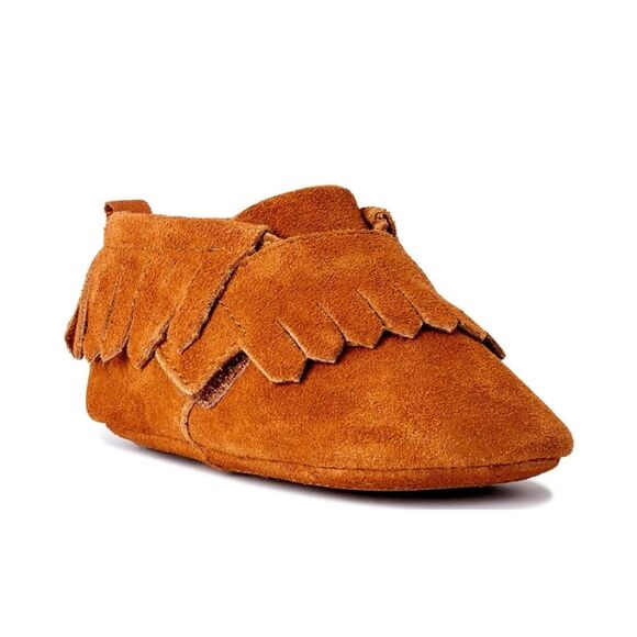 Wonder Nation Baby Boys Suede Moccasin Booties Size 6 - Picture 1 of 5